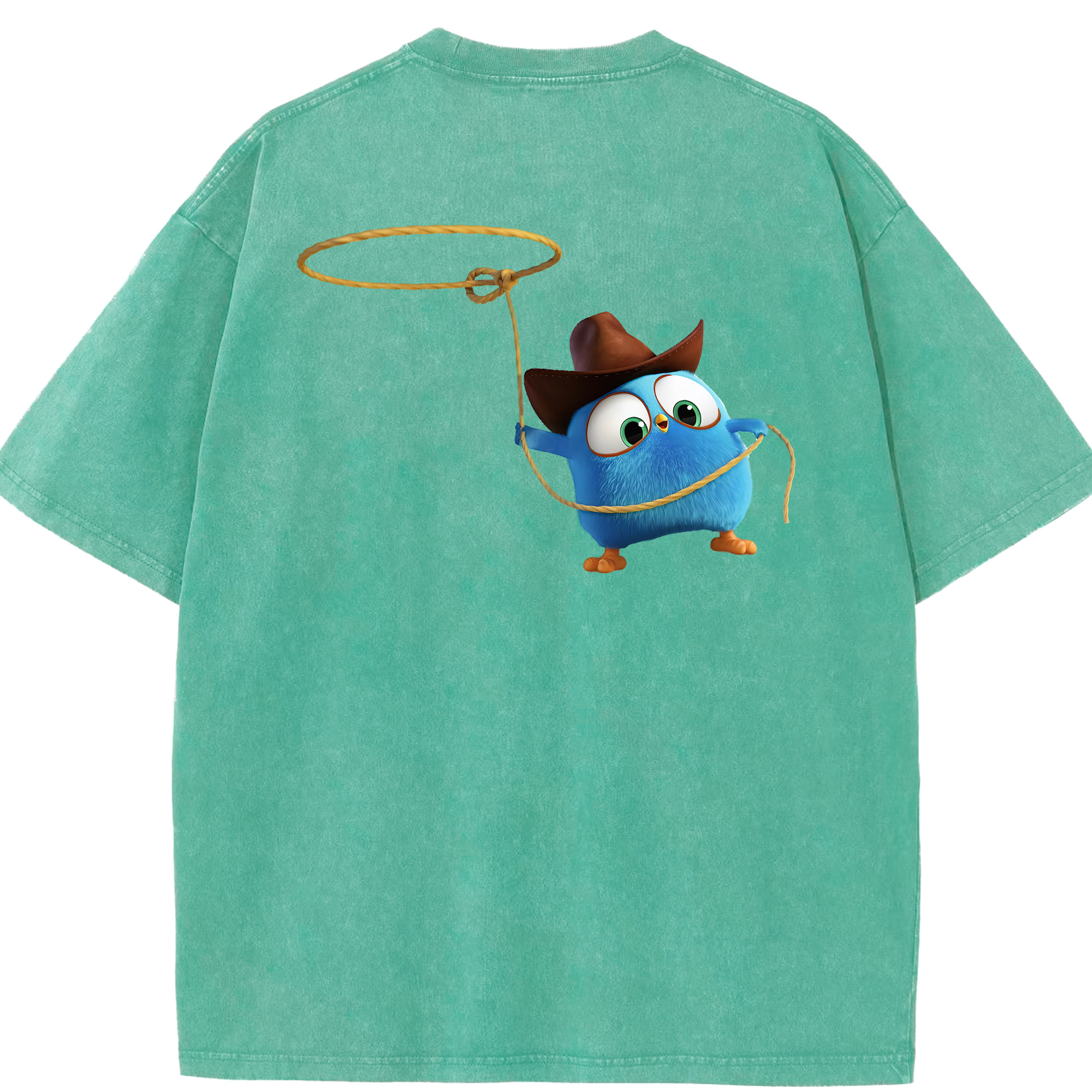 （画像用） Angry Birds アングリーバード 綿100% ヴィンテージ風 半袖Tシャツ（背面プリント）
